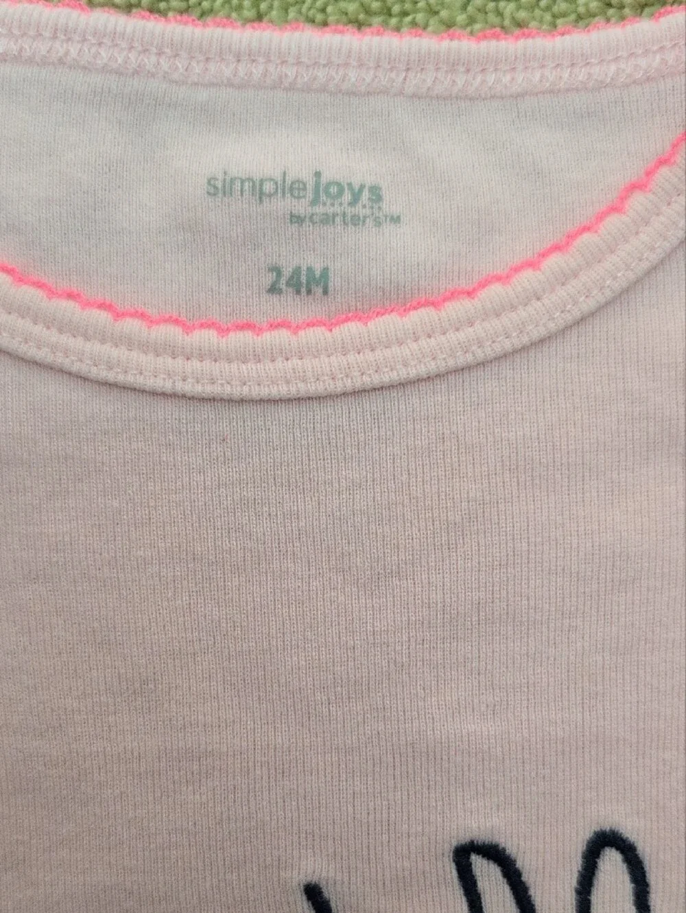 Simple Joys Pink Elephant Top & Navy Donut Print Pajama Set